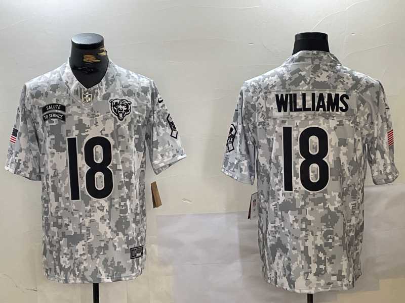 Men%27s Chicago Bears #18 Caleb Williams Arctic Camo 2024 FUSE Salute to Service Limited Stitched Jersey Dzhi->chicago bears->NFL Jersey